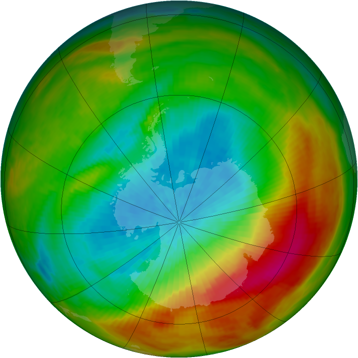 Antarctic ozone map for 03 October 1979